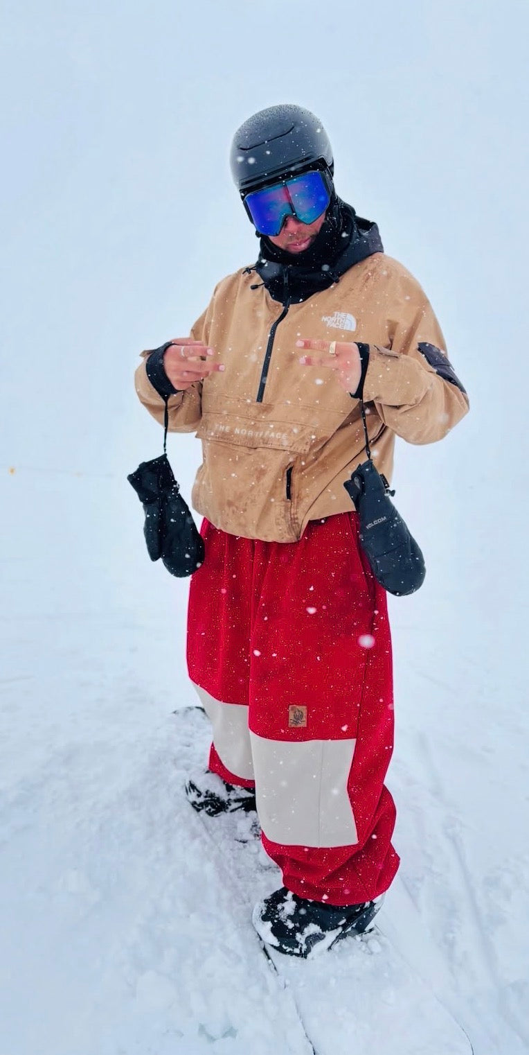 Pantalon nieve real Baggy Red & Beige