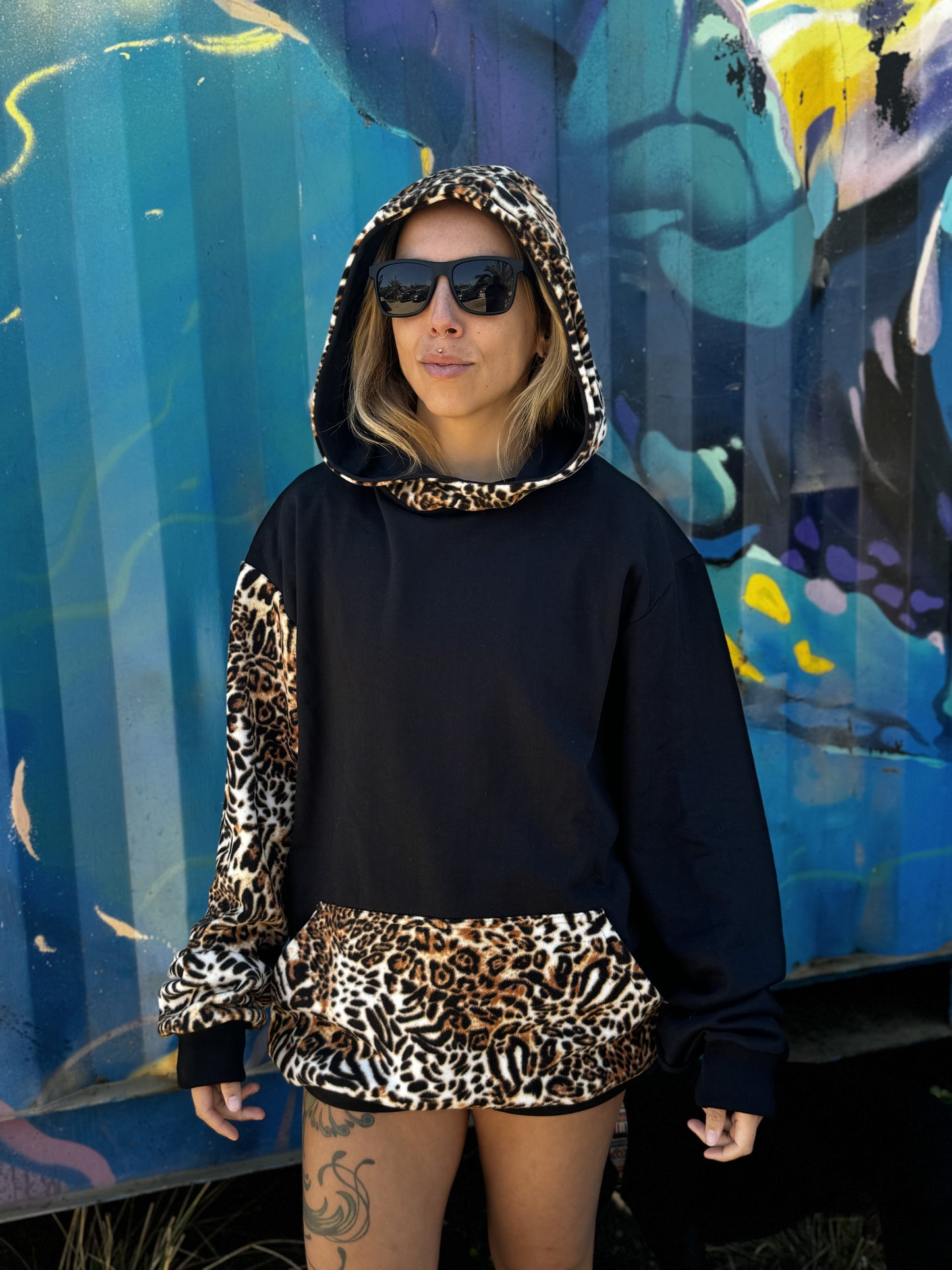 Rider Hoodie Animal Print Tiger – Polerón con capucha canguro | Afu Hoodies