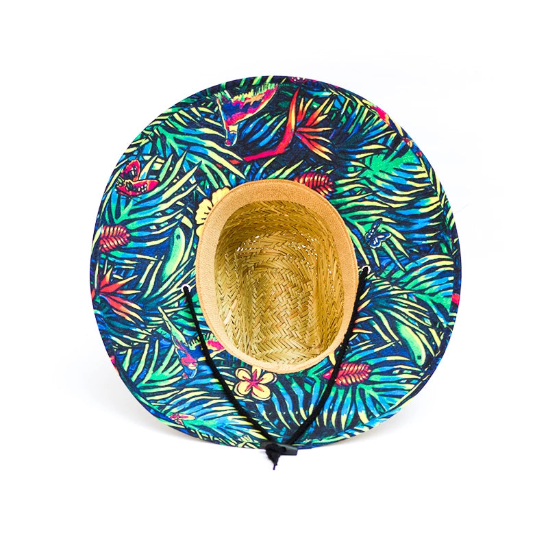 Sombrero de paja WHY NOT con forro tropical