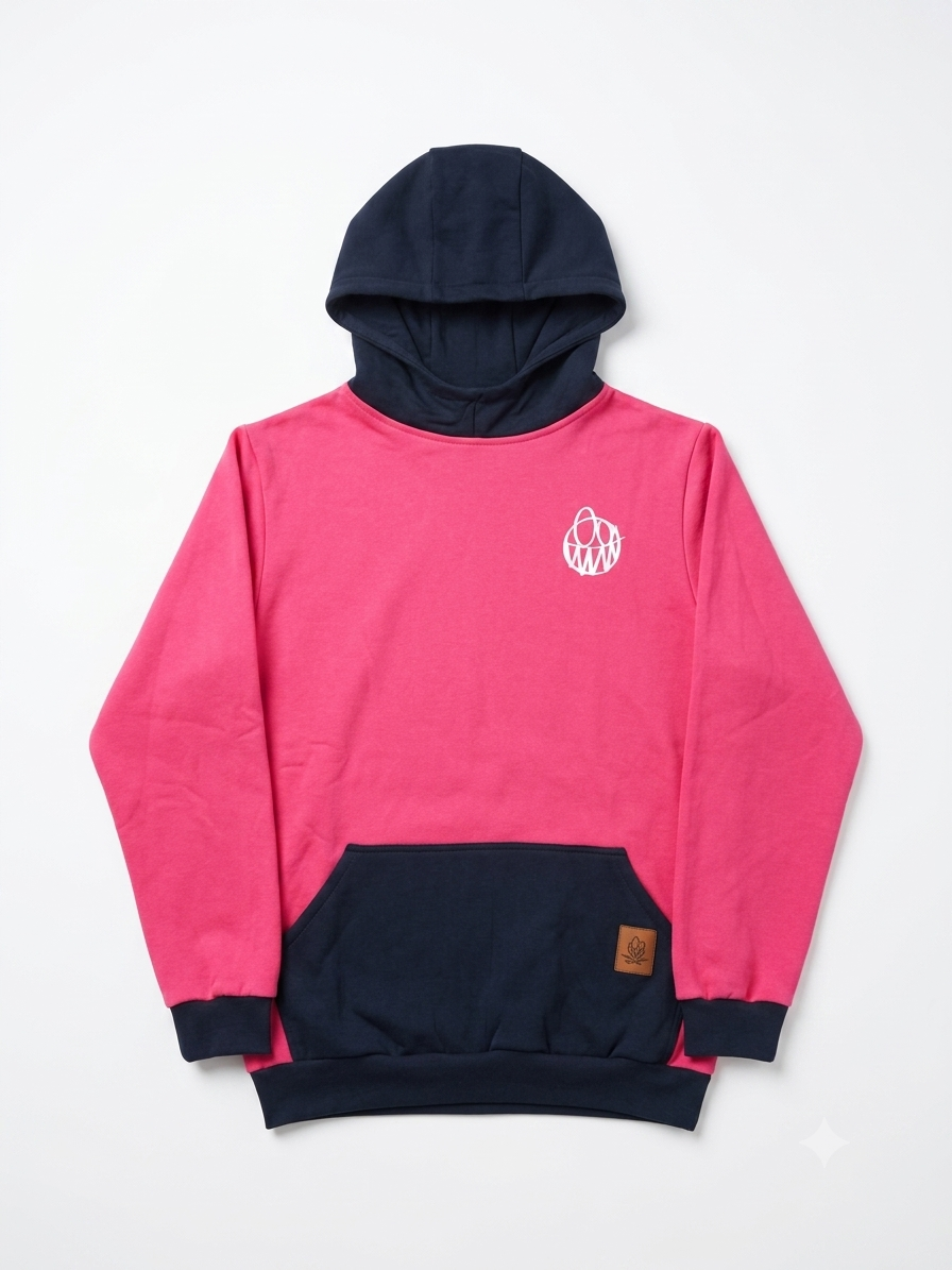 Rider Hoodie Fucsia/Blue – Polerón con capucha canguro | Afu Hoodies