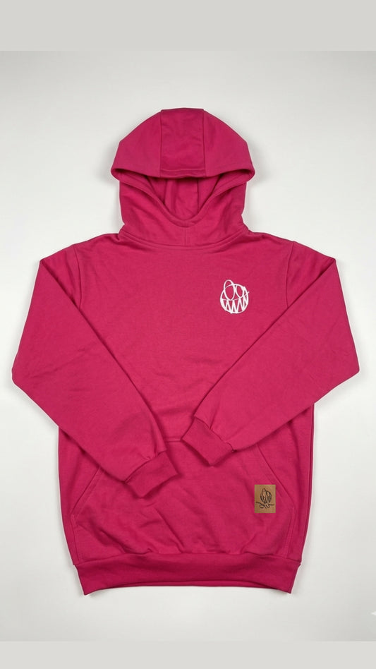 Rider Hoodie fucsia Team Riders – Polerón con capucha canguro | Afu Hoodies
