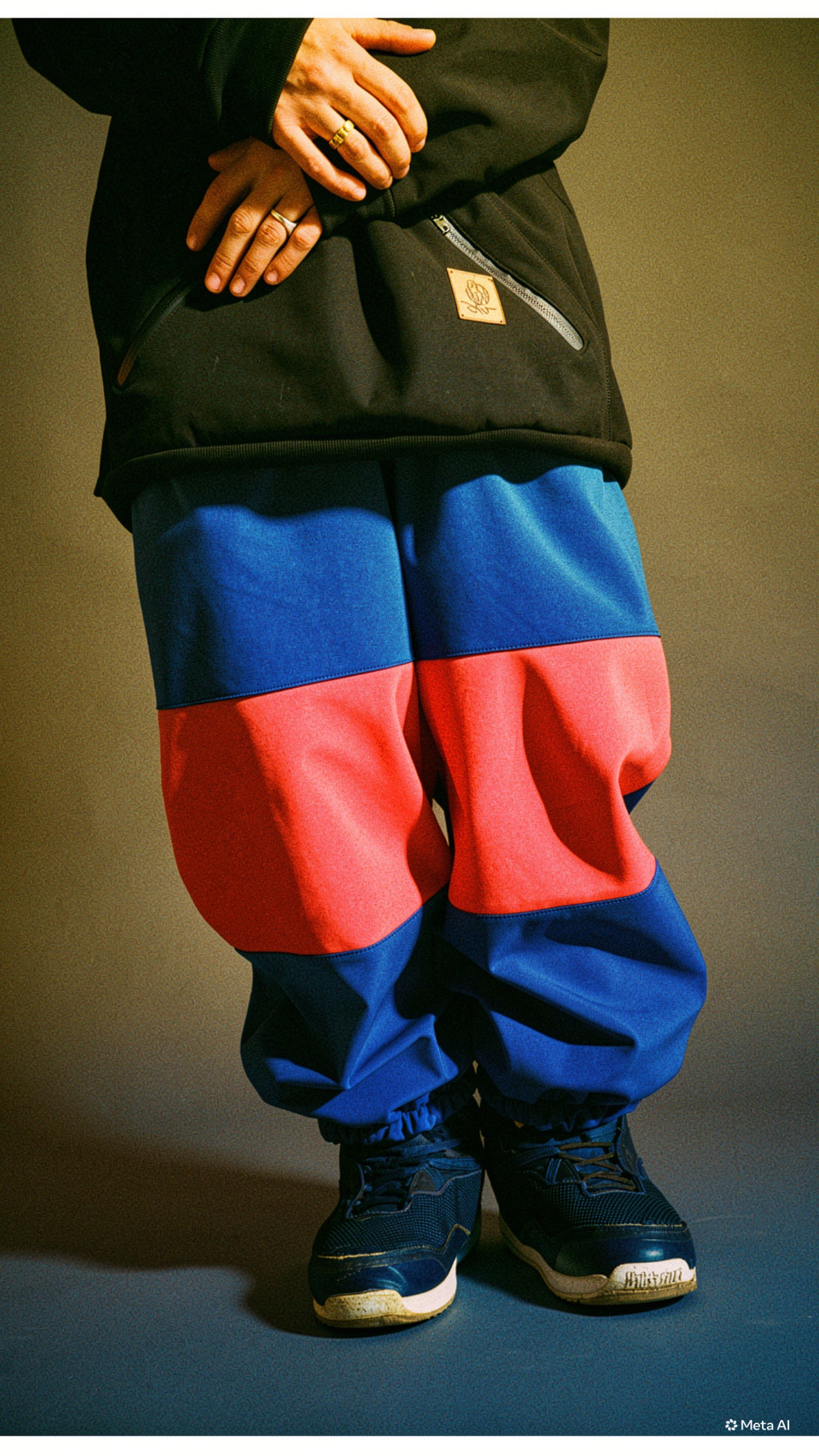 Pantalon nieve real baggy blue,pink