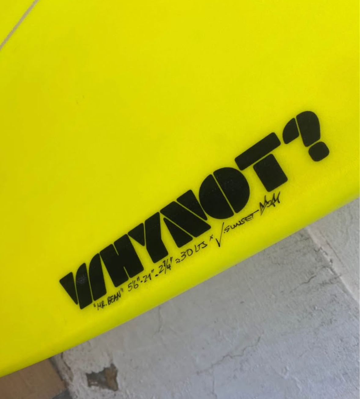 Tabla de surf WHY NOT MR Bean Yellow