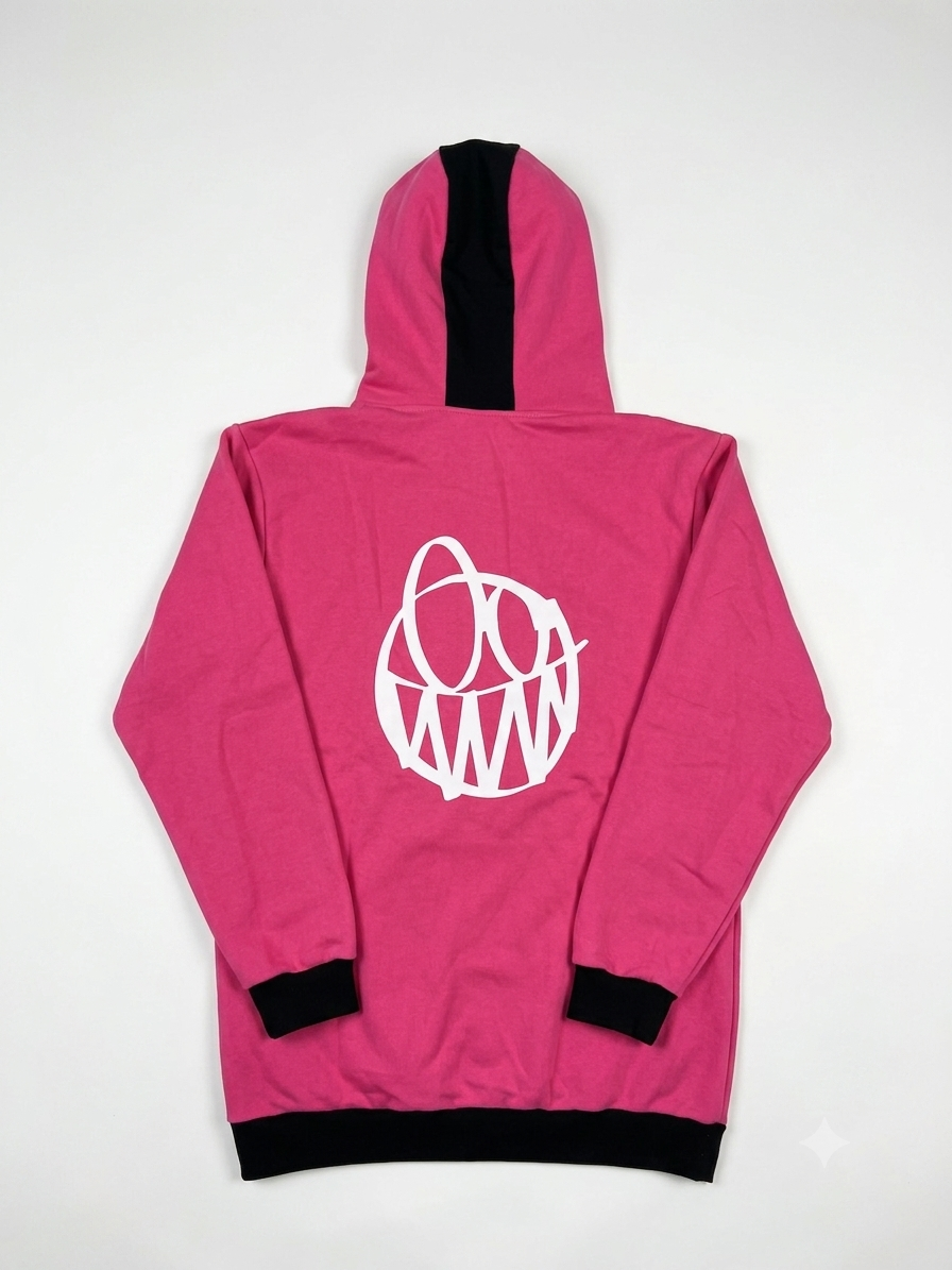 Rider Hoodie fucsia/blue line – Polerón con capucha canguro | Afu Hoodies
