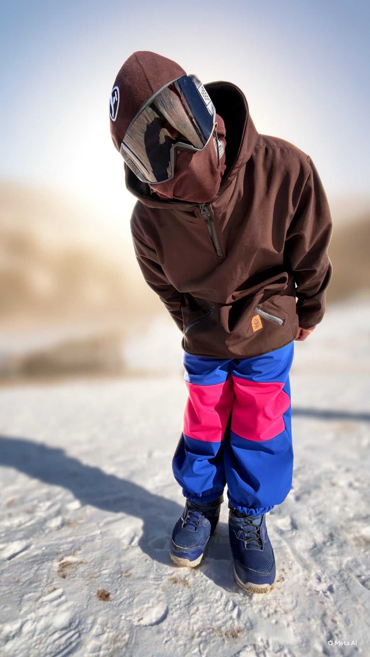 Pantalon nieve real baggy blue,pink