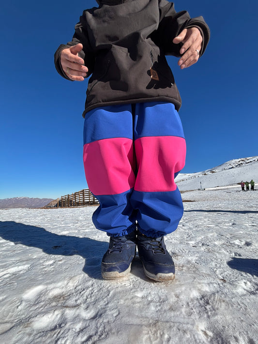 Pantalon nieve real baggy blue,pink