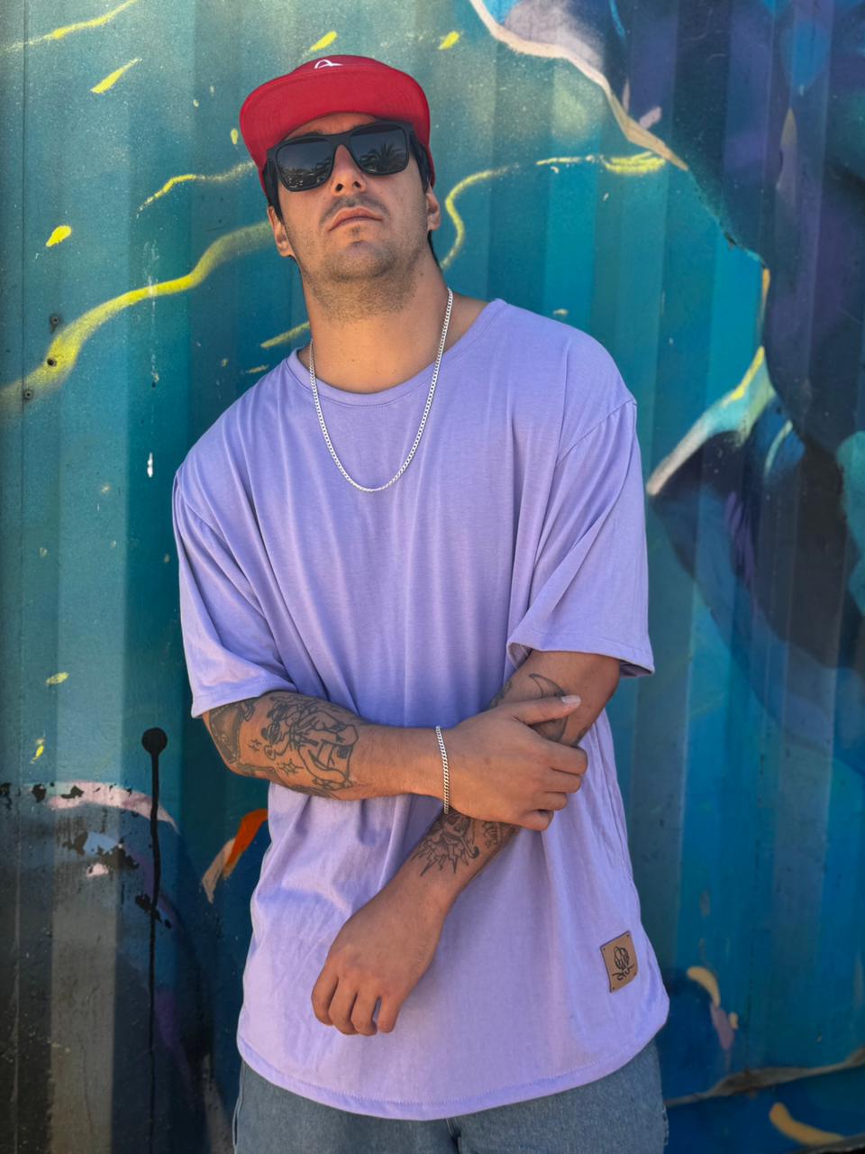 Polera Oversize Lila – Manga corta | Afu Hoodies